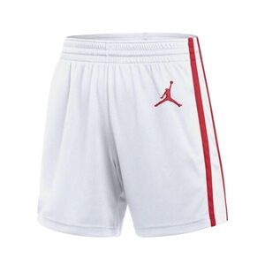 JORDAN WOMEN'S STOCK DF OVERTIME SHORT White/University Red NWT
